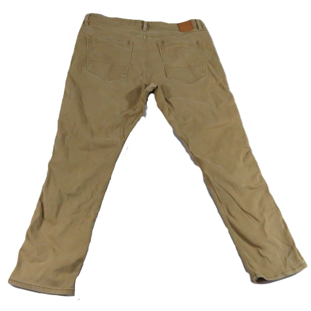 DUER‎ No Sweat Relaxed Taper Pants Men W36 L30 Khaki Tencel Stretch Travel Chino